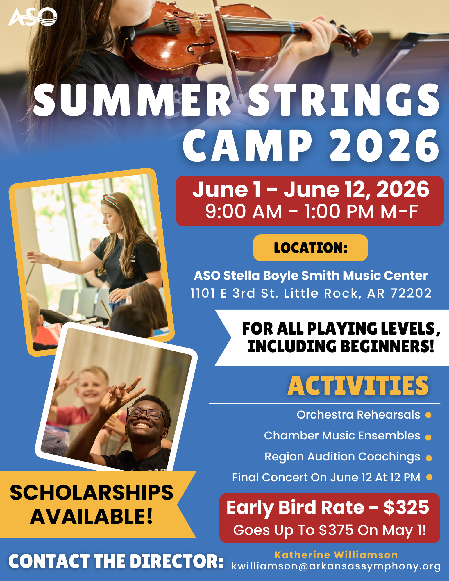 2026 Summer Strings Camp Flyer